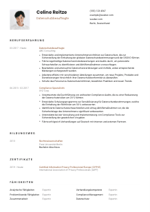 Lebenslauf-Vorlage für Datenschutzbeauftragte*r #1