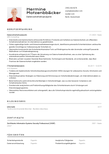 Lebenslauf-Vorlage für Datensicherheitsanalyst*in #2