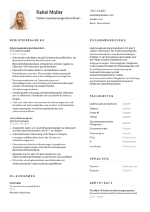 Lebenslauf-Vorlage für Datenvisualisierungsentwickler*in #1