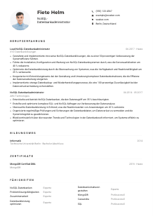 Lebenslauf-Muster für NoSQL-Datenbankadministrator*in