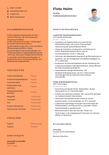 Lebenslauf-Vorlage für NoSQL-Datenbankadministrator*in #3
