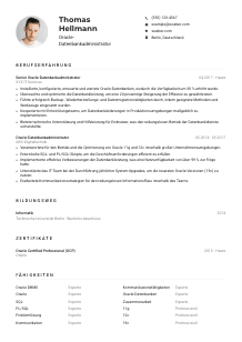Lebenslauf-Muster für Oracle-Datenbankadministrator*in
