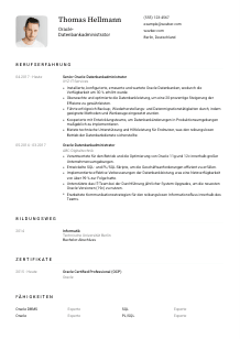Lebenslauf-Vorlage für Oracle-Datenbankadministrator*in #1