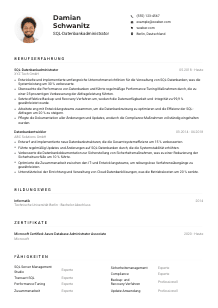 Lebenslauf-Muster für SQL-Datenbankadministrator*in