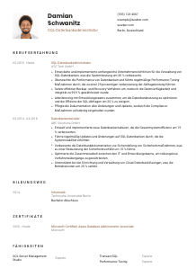 Lebenslauf-Vorlage für SQL-Datenbankadministrator*in #1