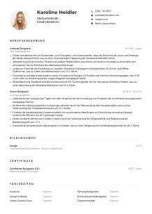 Lebenslauf-Muster für Stellvertretende*r Kreativdirektor*in