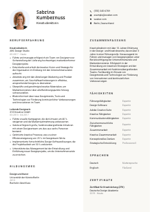 Lebenslauf-Vorlage für Kreativdirektor*in #2