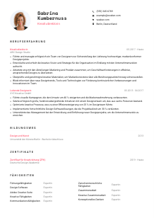 Lebenslauf-Vorlage für Kreativdirektor*in #1