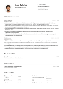Lebenslauf-Muster für Direktor*in Redaktion