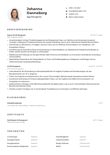 Lebenslauf-Muster für App-Designer*in