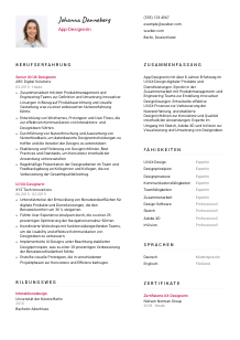Lebenslauf-Vorlage für App-Designer*in #2