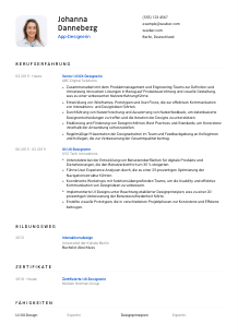 Lebenslauf-Vorlage für App-Designer*in #1