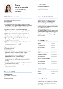 Lebenslauf-Vorlage für Augmented-Reality-Designer*in #2