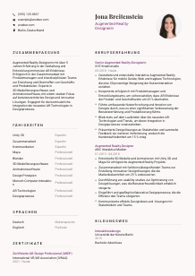 Lebenslauf-Vorlage für Augmented-Reality-Designer*in #3