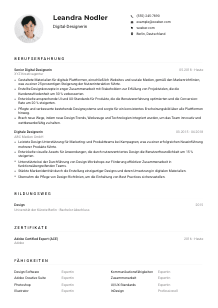 Lebenslauf-Muster für Digital-Designer*in