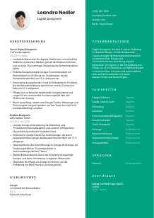 Lebenslauf-Vorlage für Digital-Designer*in #2