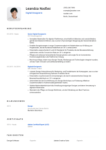Lebenslauf-Vorlage für Digital-Designer*in #1