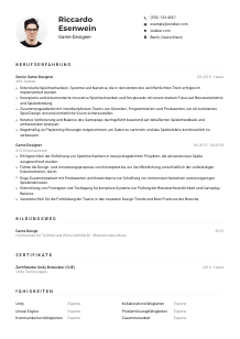 Lebenslauf-Muster für Game-Designer*in