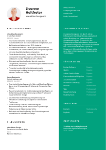 Lebenslauf-Vorlage für Interaktive*r Designer*in #2