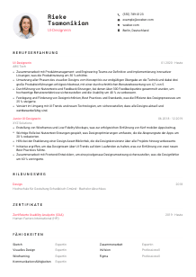 Lebenslauf-Vorlage für UI-Designer*in #1