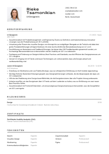 Lebenslauf-Vorlage für UI-Designer*in #2