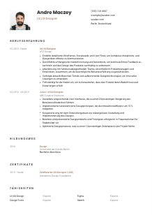 Lebenslauf-Muster für UI/UX-Designer*in