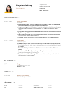 Lebenslauf-Vorlage für Webdesigner*in #1