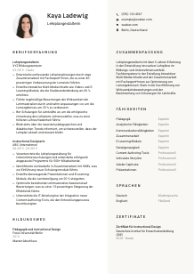 Lebenslauf-Vorlage für Lehrplangestalter*in #2