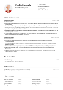Lebenslauf-Muster für Instruktionsdesigner*in