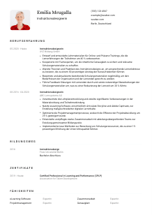 Lebenslauf-Vorlage für Instruktionsdesigner*in #1