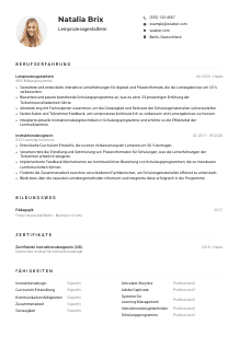 Lebenslauf-Muster für Lernprozessgestalter*in