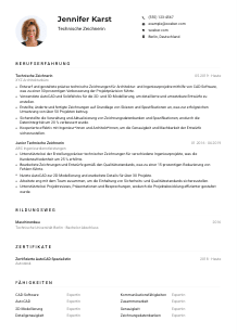 Lebenslauf-Muster für Technische*r Zeichner*in