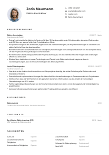 Lebenslauf-Muster für Elektro-Konstrukteur*in