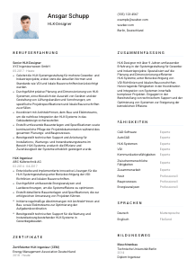 Lebenslauf-Vorlage für HLK-Designer*in #1
