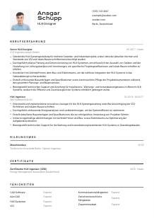 Lebenslauf-Vorlage für HLK-Designer*in #2