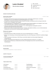Lebenslauf-Muster für Maschinenbau-Designer*in