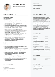 Lebenslauf-Vorlage für Maschinenbau-Designer*in #2