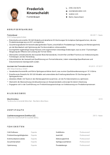 Lebenslauf-Muster für Formenbauer*in