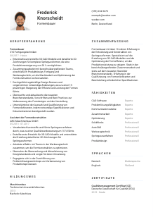 Lebenslauf-Vorlage für Formenbauer*in #1