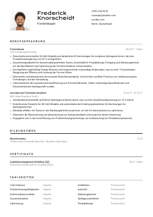 Lebenslauf-Vorlage für Formenbauer*in #2