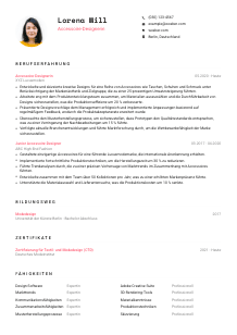 Lebenslauf-Vorlage für Accessoire-Designer*in #1