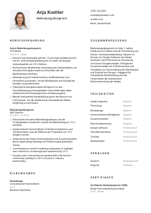Lebenslauf-Vorlage für Bekleidungsdesigner*in #1