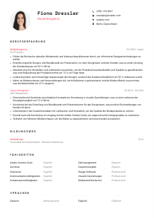 Lebenslauf-Vorlage für Modedesigner*in #1