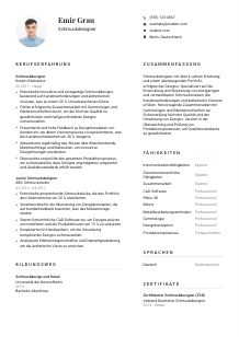 Lebenslauf-Vorlage für Schmuckdesigner*in #1