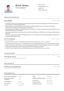Lebenslauf-Vorlage für Schmuckdesigner*in #2