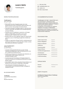 Lebenslauf-Vorlage für Textildesigner*in #2