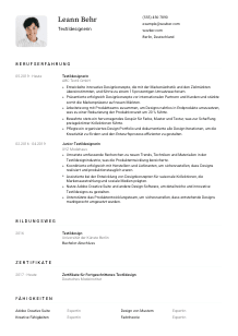 Lebenslauf-Vorlage für Textildesigner*in #1