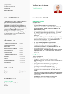 Lebenslauf-Vorlage für Textilforscher*in #2