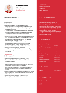 Lebenslauf-Vorlage für Textilforscher*in #3