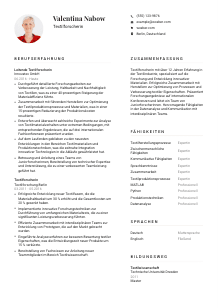 Lebenslauf-Vorlage für Textilforscher*in #1